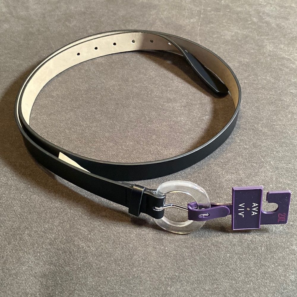 Black Belt with Clear Buckle 2X - NWT